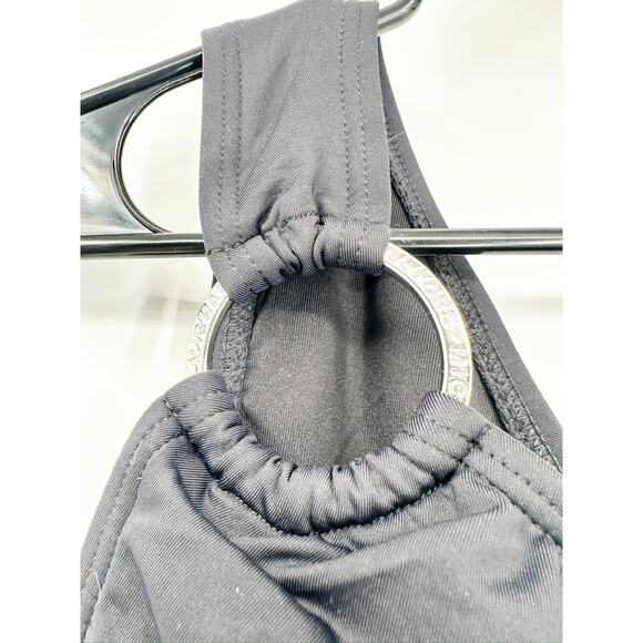 MICHAEL Michael Kors Black Ring One-Shoulder Underwire One-Piece Swimsuit Size 8 - Picture 4 of 8